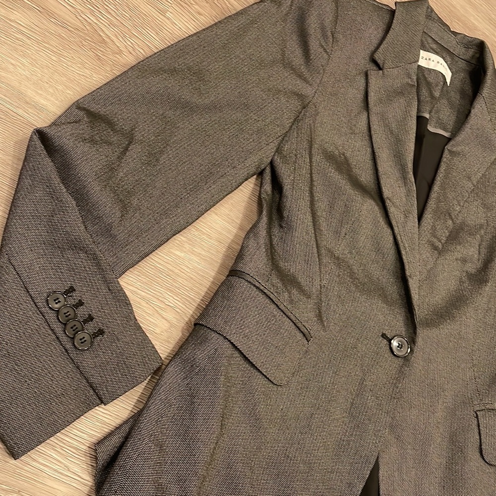 Zara shiny cinched waist blazer Sz Small - Picture 5 of 9